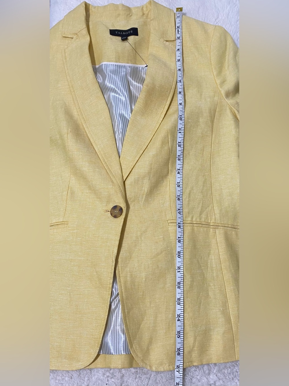 Talbots Yellow Linen Single-Button Blazer - Picture 13 of 16